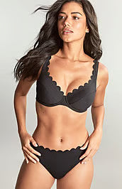 Swim Spirit Lauren Plunge Bikini Top-Black