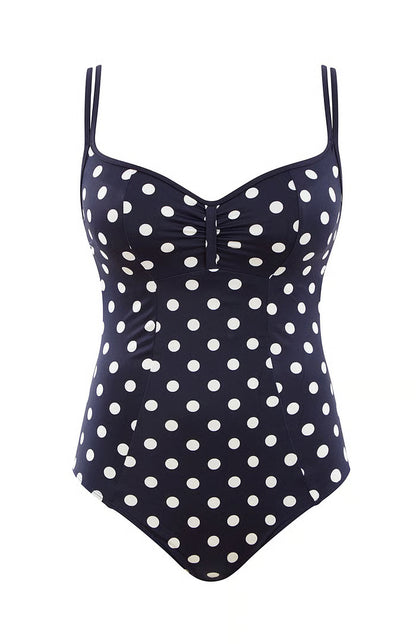 Panache Anya Riva Spot Balcony Swimsuit-Navy/Vanilla