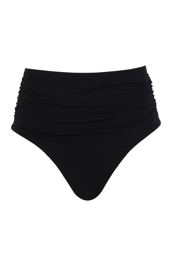 Swim Spirit High waist Brazilian Bikini Bottoms-Black