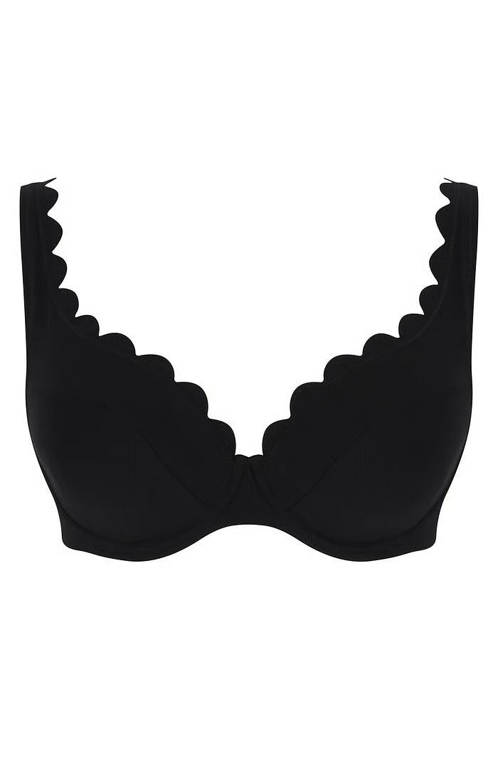 Swim Spirit Lauren Plunge Bikini Top-Black