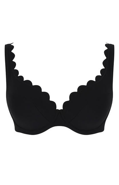 Swim Spirit Lauren Plunge Bikini Top-Black
