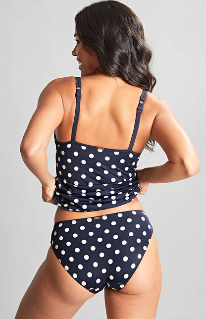 Panache Anya Riva Spot Balcony Tankini Top-Navy/Vanilla