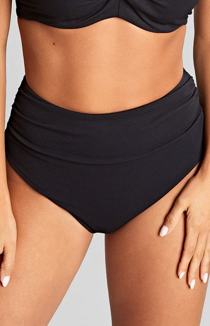 Swim Spirit High waist Brazilian Bikini Bottoms-Black