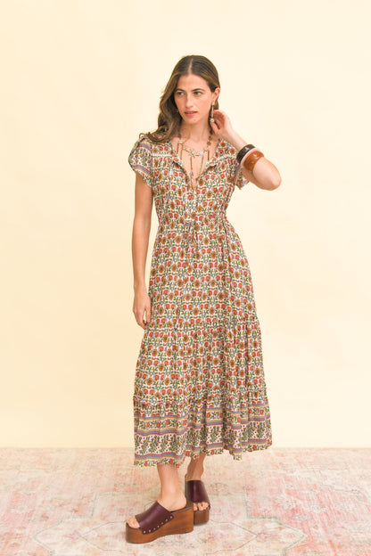 Jaase Harlowe Print Slate Midi Dress