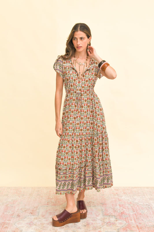 Jaase Harlowe Print Slate Midi Dress