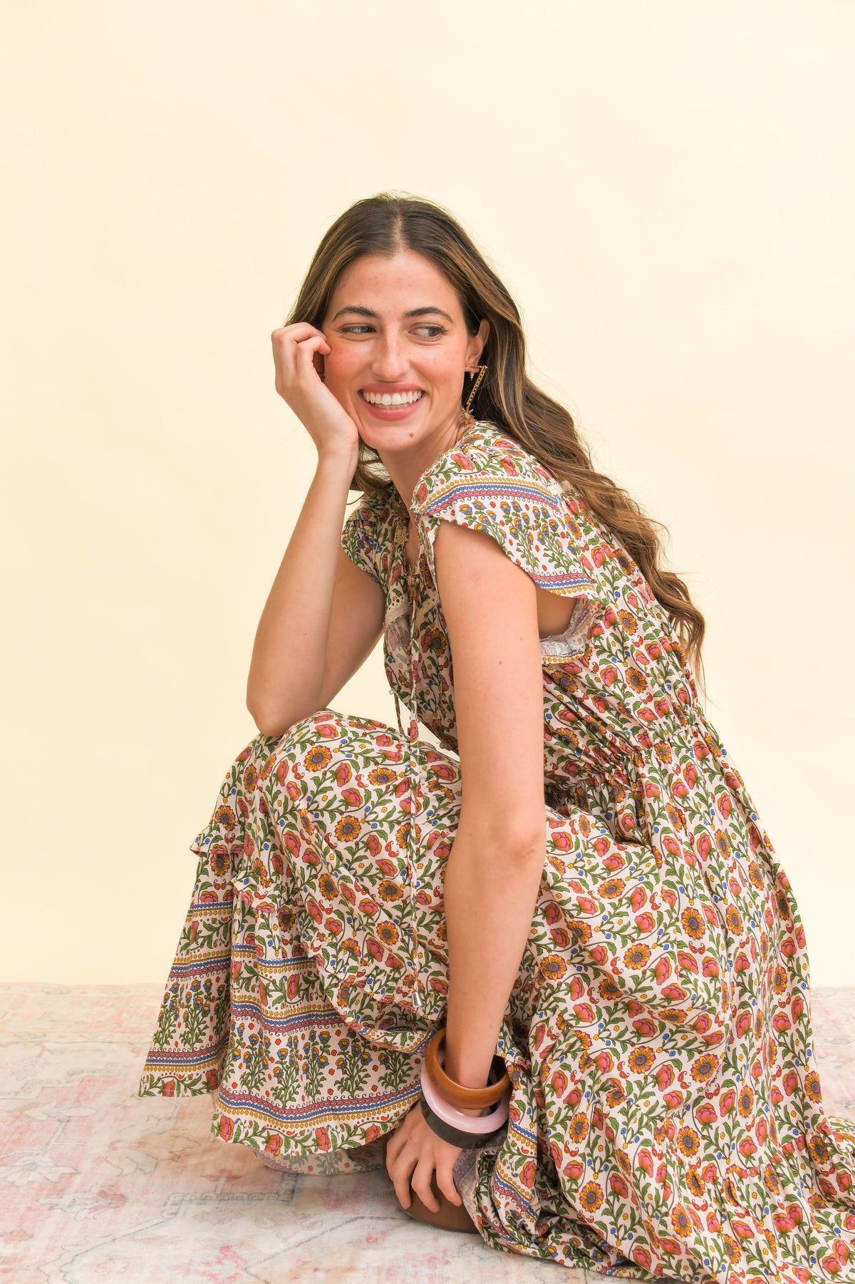 Jaase Harlowe Print Slate Midi Dress
