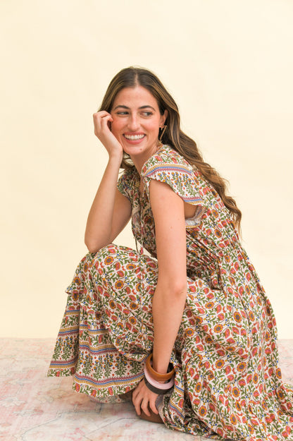 Jaase Harlowe Print Slate Midi Dress