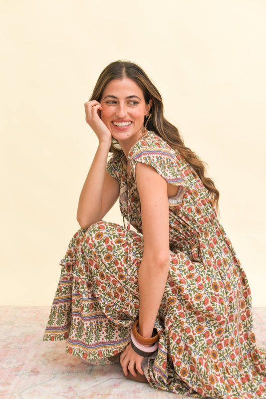 Jaase Harlowe Print Slate Midi Dress