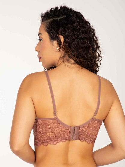Bronze lace bralette back