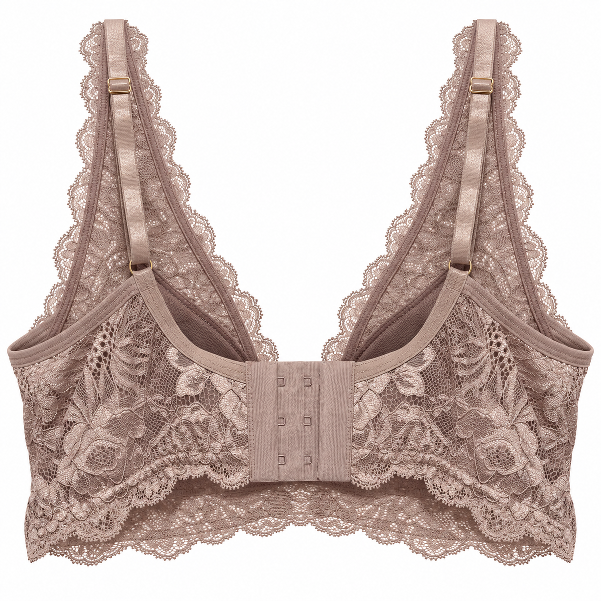 Juliana Riviera non-wired lace bralette Nude back