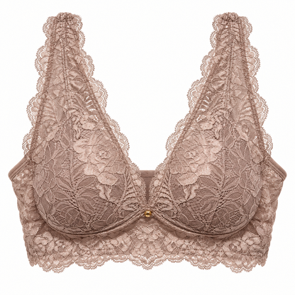 Juliana Riviera non-wired lace bralette Nude front