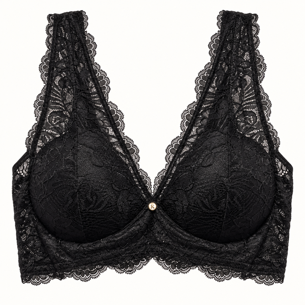 Juliana Riviera black non-wired lace bralette front view