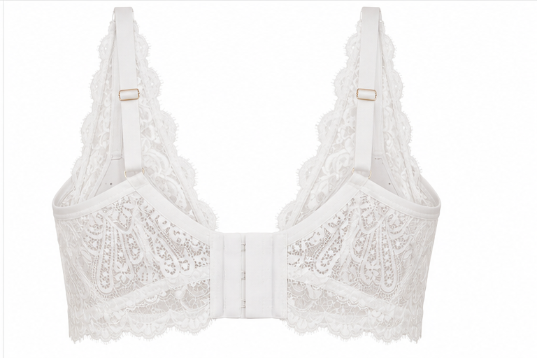 Juliana Riviera white bralette studio product back view