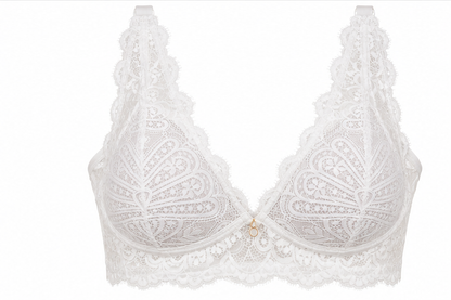 Juliana Riviera white bralette studio product front view