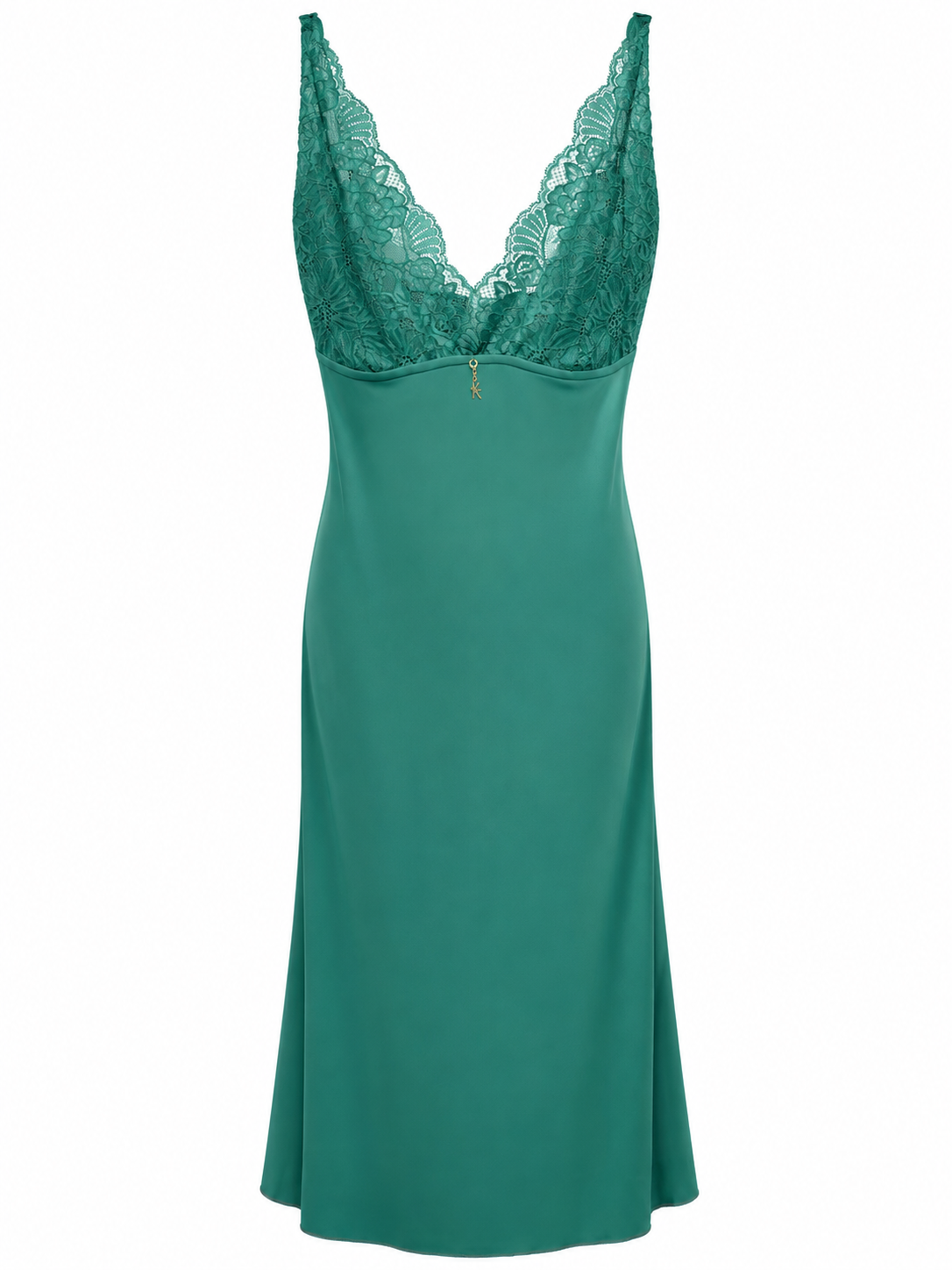 Green Karicia lace chemise – studio product image