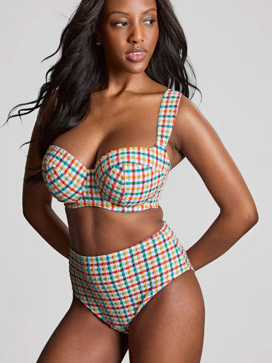 Panache multicolour gingham bikini top image 3