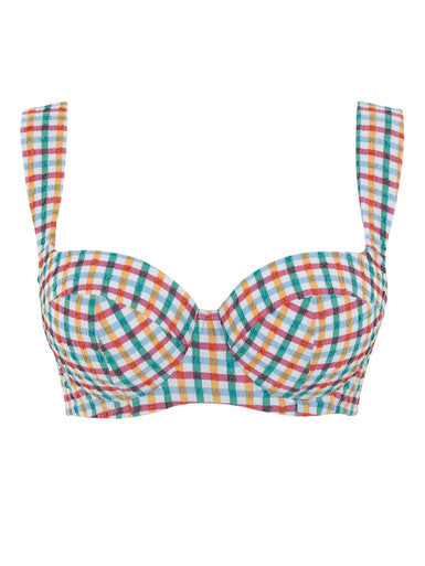 Panache multicolour gingham bikini top image 5