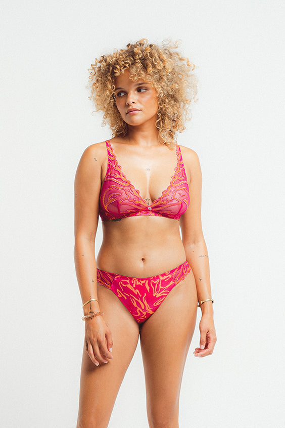 Louisa Bracq Vortex Bralette Bra - Fuschia